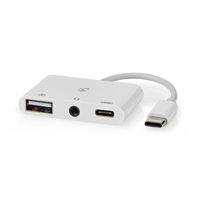NEDIS Adaptateur Multi-Ports USB | USB 2.0 | USB-c Femelle | USB-a Femelle/USB-c Femelle / 3.5 mm Feme