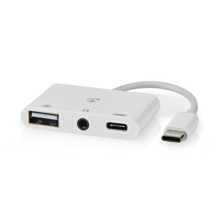 NEDIS Adaptateur Multi-Ports USB | USB 2.0 | USB-c Femelle | USB-a Femelle/USB-c Femelle / 3.5 mm Feme