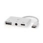 NEDIS Adaptateur Multi-Ports USB | USB 2.0 | USB-c Femelle | USB-a Femelle/USB-c Femelle / 3.5 mm Feme