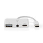NEDIS Adaptateur Multi-Ports USB | USB 2.0 | USB-c Femelle | USB-a Femelle/USB-c Femelle / 3.5 mm Feme
