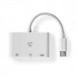 NEDIS Adaptateur Multi-Ports USB | USB 2.0 | USB-c Femelle | USB-a Femelle/USB-c Femelle / 3.5 mm Feme