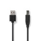 NEDIS Câble USB | USB 2.0 | USB-A Mâle | USB-B Mâle | 480 Mbps | Plaqué nickel | 3.00 m | Rond | PVC | Noir | Cintre NEDIS Câble USB | USB 2.0 | USB-A Mâle | USB-B Mâle | 480 Mbps | Plaqué nickel | 3.00 m | Rond | PVC | Noir | Cintre