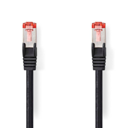 NEDIS Câble Cat 6 | Connecteur RJ45 (8P8C) | Fiche RJ45 (8P8C) | SF/UTP | 3.00 m | Rond | PVC LSZH | Noir | Sac en plastique
