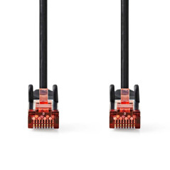 NEDIS Câble Cat 6 | Connecteur RJ45 (8P8C) | Fiche RJ45 (8P8C) | SF/UTP | 3.00 m | Rond | PVC LSZH | Noir | Sac en plastique
