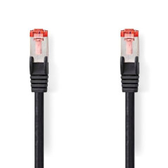 NEDIS Câble Cat 6 | Connecteur RJ45 (8P8C) | Fiche RJ45 (8P8C) | SF/UTP | 3.00 m | Rond | PVC LSZH | Noir | Sac en plastique