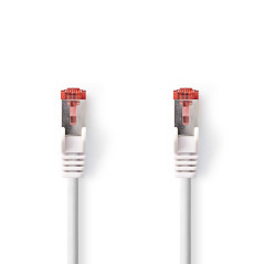 NEDIS Câble Cat 6 | Connecteur RJ45 (8P8C) | Fiche RJ45 (8P8C) | SF/UTP | 7,50 m | Rond | PVC LSZH | Blanc | Sac en plastique