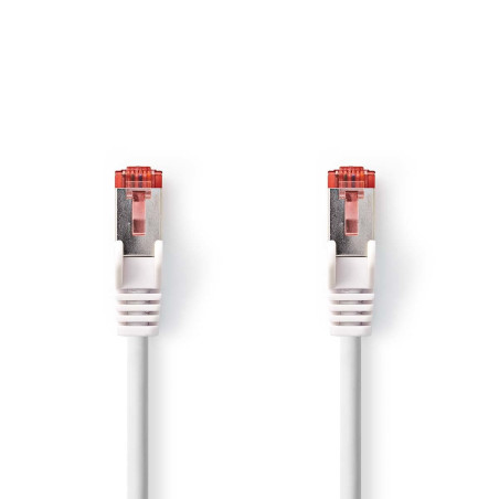 NEDIS Câble Cat 6 | Connecteur RJ45 (8P8C) | Fiche RJ45 (8P8C) | SF/UTP | 7,50 m | Rond | PVC LSZH | Blanc | Sac en plastique