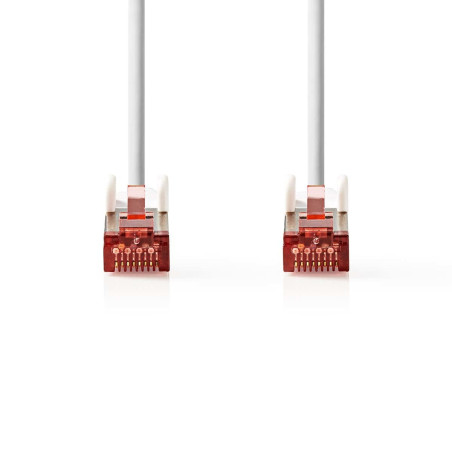 NEDIS Câble Cat 6 | Connecteur RJ45 (8P8C) | Fiche RJ45 (8P8C) | SF/UTP | 7,50 m | Rond | PVC LSZH | Blanc | Sac en plastique