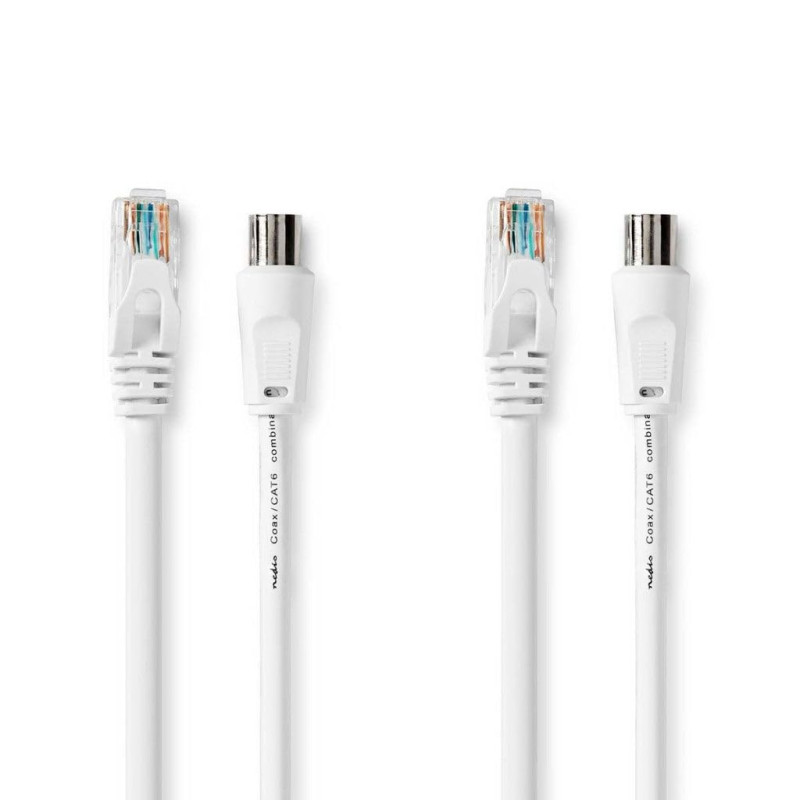 NEDIS Câble combiné coaxial/CAT6 | avec connecteurs | 1,5 m