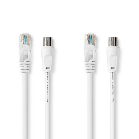 NEDIS Câble combiné coaxial/CAT6 | avec connecteurs | 1,5 m