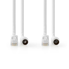 NEDIS Câble combiné coaxial/CAT6 | avec connecteurs | 1,5 m