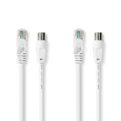 NEDIS Câble combiné coaxial/CAT6 | avec connecteurs | 1,5 m