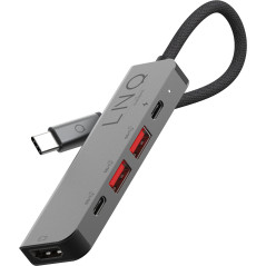 Linq 5-en-1 Hub USB-C Pro – Multiport 10 Gbps avec HDMI 4K @60 Hz, Power Delivery 100 W & Ports USB-A/USB-C – Station d’Extensio