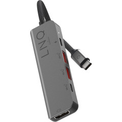 Linq 5-en-1 Hub USB-C Pro – Multiport 10 Gbps avec HDMI 4K @60 Hz, Power Delivery 100 W & Ports USB-A/USB-C – Station d’Extensio