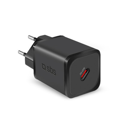 SBS Chargeur USB-C 45 Watts, Power Delivery, GaN, Compact et Puissant, Prise européenne, idéal pour Smartphones Android, iPhone,