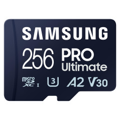 Samsung Carte Mémoire MicroSDXC, PRO Ultimate MB-MY256SA/WW, 256 Go, vitesse de lecture jusqu'à 200 Mo/s, fournie avec adaptateu