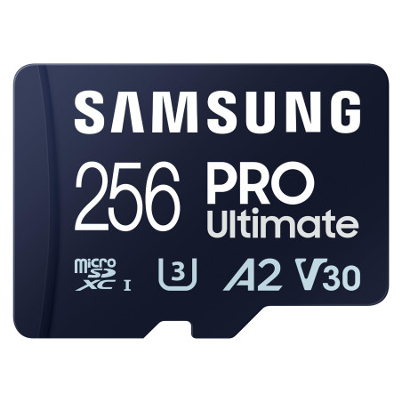 Samsung Carte Mémoire MicroSDXC, PRO Ultimate MB-MY256SA/WW, 256 Go, vitesse de lecture jusqu'à 200 Mo/s, fournie avec adaptateu
