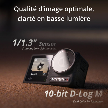 DJI Bundle Osmo Action 4 Aventure - Caméra étanche 4K/120 IPS, capteur 1/1,3 Pouce, D-Log M 10 Bits, FOV Ultra Large 155º, Jusqu