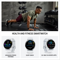 Garmin Venu 3S - Montre connectée GPS Sport et santé - Soft Gold avec Bracelet Lin