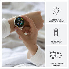 Garmin Venu 3S - Montre connectée GPS Sport et santé - Soft Gold avec Bracelet Lin