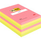 Post-it Notes Autocollantes, Grand Format, Couleurs Néon Assorties, Lignées, 101 mm x 152 mm, 100 Feuilles, 6 Blocs - Feuillets Post-it Notes Autocollantes, Grand Format, Couleurs Néon Assorties, Lignées, 101 mm x 152 mm, 100 Feuilles, 6 Blocs - Feuillets