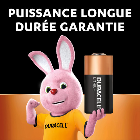 DURACELL CR123 Piles au lithium haute puissance 3V (CR123A / CR17345) (lot de 2) – longue durée – Pour appareils photos, lampes