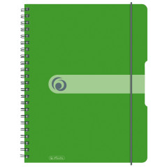 Herlitz bloc à spirales de 80 feuilles, format A4, papier sans bois, quadrillé, vert pomme