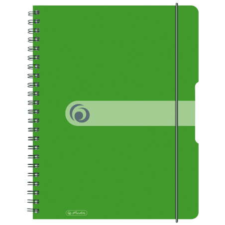 Herlitz bloc à spirales de 80 feuilles, format A4, papier sans bois, quadrillé, vert pomme