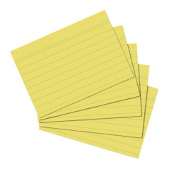 Herlitz Fiches Bristol A5, ligné, Jaune, 100 Pièces