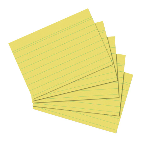 Herlitz Fiches Bristol A5, ligné, Jaune, 100 Pièces