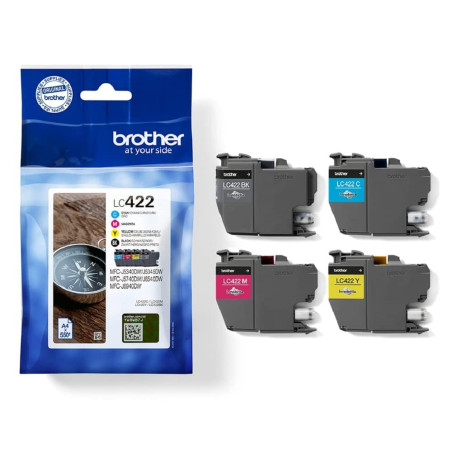 Brother LC422VAL - Pack de Cartouches d'Encre Originales (4 Couleurs)