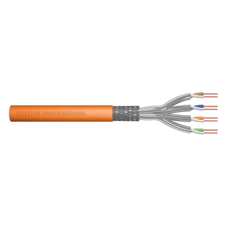 DIGITUS 250 m Cat 7 Câble réseau - S-FTP (PiMF) Simplex - BauPVO Dca - LSZH Sans halogène - 1200 MHz Cuivre AWG 23/1 - Compatibl