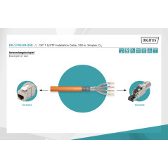 DIGITUS 250 m Cat 7 Câble réseau - S-FTP (PiMF) Simplex - BauPVO Dca - LSZH Sans halogène - 1200 MHz Cuivre AWG 23/1 - Compatibl