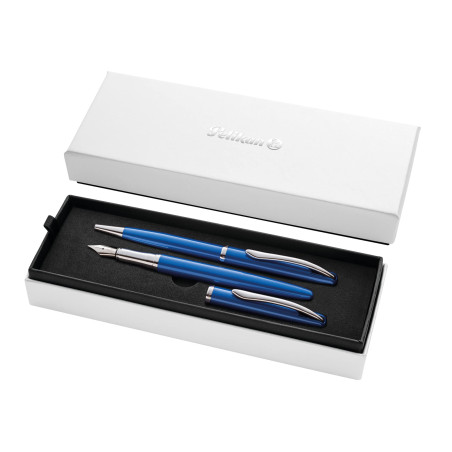 Pelikan 821902 Set stylo-plume et stylo-bille Jazz Noble Elegance K36+P36 Saphire