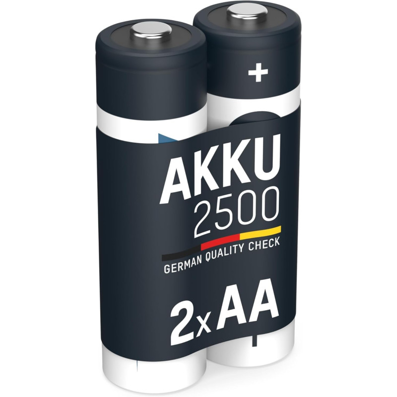 ANSMANN Piles Rechargeables HR6 NiMH 2500 mAh 1,2 V (Lot de 2) – Piles Rechargeables Mignon AA à Faible autodécharge – Accumulat ANSMANN Piles Rechargeables HR6 NiMH 2500 mAh 1,2 V (Lot de 2) – Piles Rechargeables Mignon AA à Faible autodécharge – Accumulat