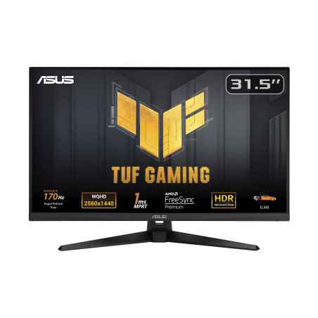 ASUS TUF Gaming VG32AQA1A - Ecran PC Gaming - 31,5 Pouces WQHD (2560 x 1440), Overclocking à 170Hz (au-delà de 144Hz), Extreme L
