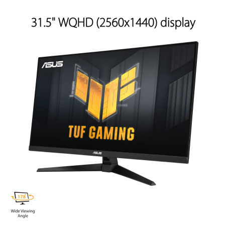 ASUS TUF Gaming VG32AQA1A - Ecran PC Gaming - 31,5 Pouces WQHD (2560 x 1440), Overclocking à 170Hz (au-delà de 144Hz), Extreme L
