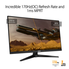 ASUS TUF Gaming VG32AQA1A - Ecran PC Gaming - 31,5 Pouces WQHD (2560 x 1440), Overclocking à 170Hz (au-delà de 144Hz), Extreme L