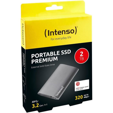 Intenso 3823460 Disque Dur Externe SSD, 2 To, USB 3.0, Anthracite