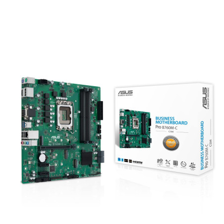 ASUS PRO B760M-C-CSM – Carte mère PRO Intel B760 LGA 1700 ATX (DDR5, 16 x PCIe 4.0, M.2, 2 x DisplayPort, HDMI, VGA, SATA 6 Gbps