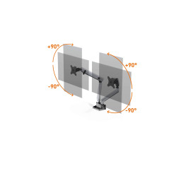 Durable Bras support écran double SELECT PLUS - pour écran jusqu'à 32 et 8kg - réglable en hauteur - inclinable - rotation à 90°