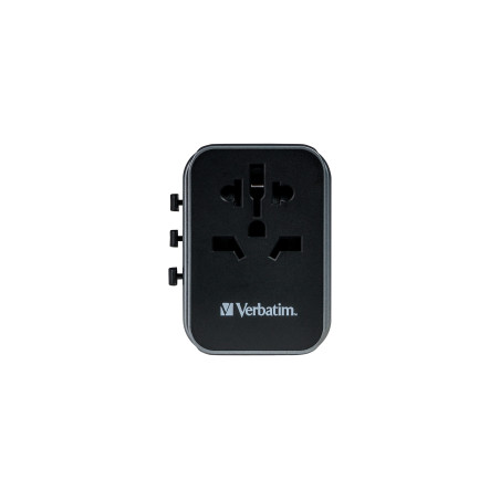 Verbatim Adaptateur de Voyage Universel UTA‑03 avec 2 Ports USB‑A et 3 Ports USB-C pour Ordinateur Portable, téléphone Portable,