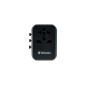 Verbatim Adaptateur de Voyage Universel UTA‑03 avec 2 Ports USB‑A et 3 Ports USB-C pour Ordinateur Portable, téléphone Portable,