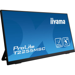 iiyama Ecran 21.5 Noir avec Verre Bord à Bord Tactile PCAP 10 Points FHD IPS 1920x1080 5ms 360cd/m² HDMI Displayport USB HUB HPs