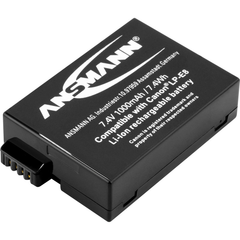 ANSMANN Batterie pour Appareil Photo Canon (1 PCE) – Batterie Li-ION Rechargeable A-Can LP E8 – Batterie de Rechange 7,4V 1000 m ANSMANN Batterie pour Appareil Photo Canon (1 PCE) – Batterie Li-ION Rechargeable A-Can LP E8 – Batterie de Rechange 7,4V 1000 m