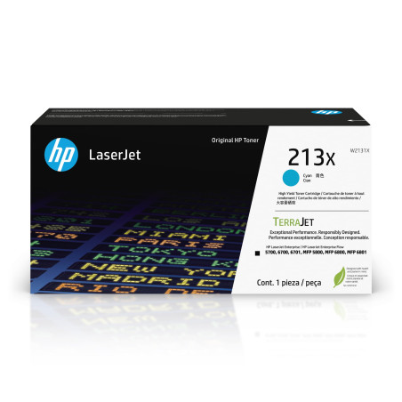 HP 213X Toner Laserjet Authentique Grande capacité Cyan