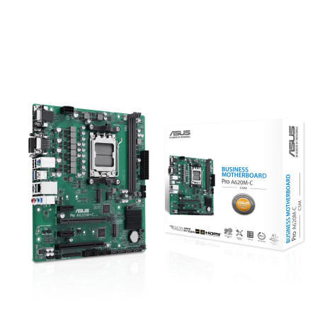 ASUS Pro A620M-C-CSM - Motherboard - micro ATX - Socket AM5 - AMD B650 Chipsatz - USB 3,2 Gen 1, USB 3,2 Gen 2, USB-C 3,2 Gen2 -