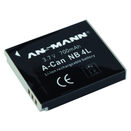 ANSMANN Batterie pour Appareil Photo Canon (1 PCE) – Batterie Li-ION Rechargeable A-Can NB 4L – Batterie de Rechange 3,7V 700 mA