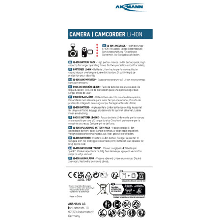 ANSMANN Batterie de Rechange A-Pan CGA-S 006 pour Appareil Photo Panasonic (1 PCE) – Batterie Appareil Photo Lumix – Batterie Li