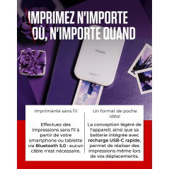 Canon Zoemini 2 Imprimante Photo Portable - Mini Imprimante Portable - Mini Imprimante Photo - Compacte et sans Fil - Bluetooth 